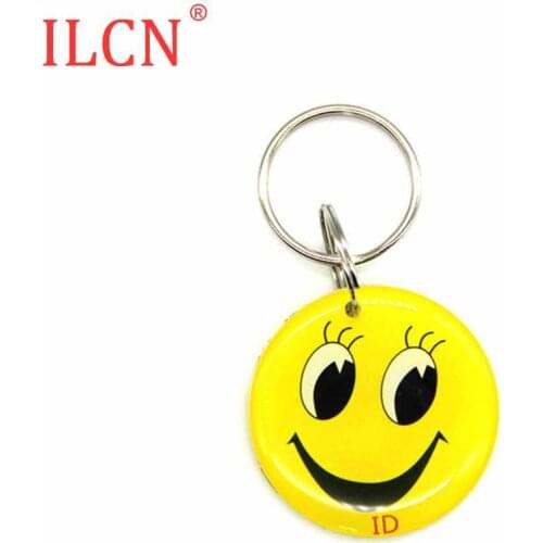 125khz ID RFID Waterproof Keychain Read Only Yellow Smiling Face Dropping Glue Keyfob Token Tag EM4100 TK4100 Access Control 1