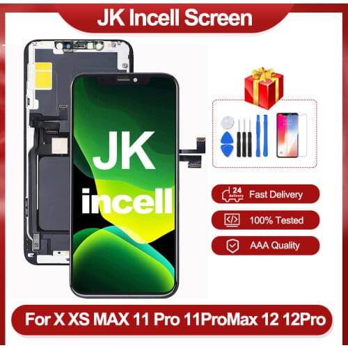 JK Incell Screen For iPhone X XR Xs Max 11 12 12Pro LCD Display Touch Screen Digitizer Assembly No Dead Pixel Replacement Parts