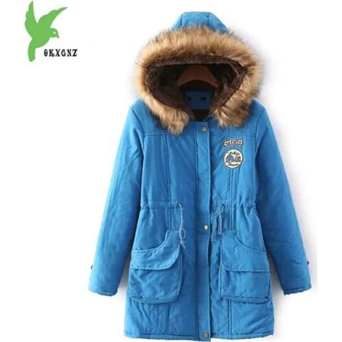 Winter Parkas Women Coat Fashion Autumn Flocking Warm Jackets Female Fur Collar Long Parka Plus Size Hoodies Cotton Outwear 1920