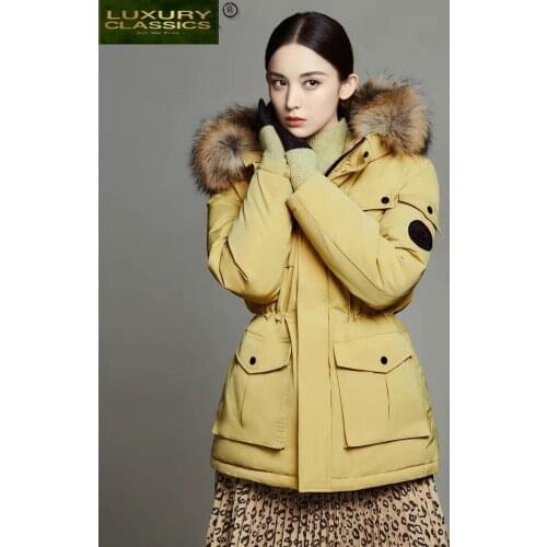 Winter Womens Jacket Warm Down Jacket Hooded Woman Coat Female Raccoon Dog Fur Collar Parka 2021 Mujer Chaqueta PPH1372