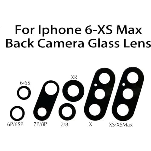 10Pcs Original Rear Back Camera Lens For iPhone 6 6S 7 8 Plus X XR XS Max Glass Cover with 3M Sticker Adhesive Replacement Parts
