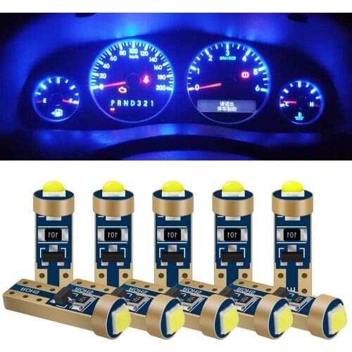 10pcs T5 LED W3W 3030 car instrument lamp vehicle interior light super bright LED auto side wedge instrument panel bulb