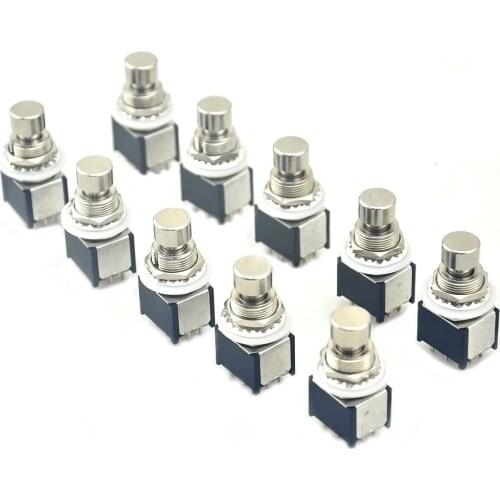 10 X Mini 3PDT 9PIN Latching ON-ONPCB Mounted Foot Switch For Guitar Pedal Kit