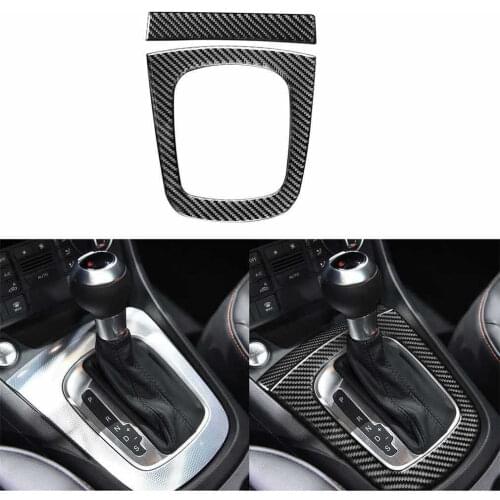 2PC Carbon Fiber Center Console Gear Shift Panel Cover Trim For Audi Q3 13-2018