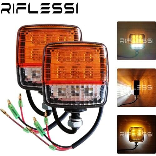 2 x LED Forklift Lights 12V - 80V Electromobile Motorcycle Turn Signal Lamps Truck Trailer Position Light White Amber 12V 24V