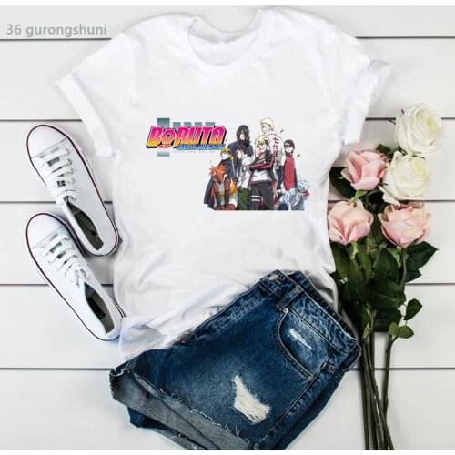 2021 Boruto T Shirt Japan Manga Cartoon Print Blood Anime Clothes Ninja Women Clothes Female Clothing Short Sleeve T-Shirts Top