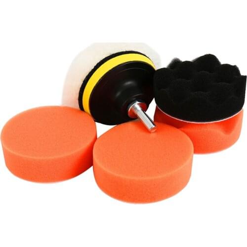 6pcs 3inch Car Polishing Disc Self-Adhesive Buffing Waxing Sponge Wool Wheel Polishing Pad for Car Polisher Drill Adapter
