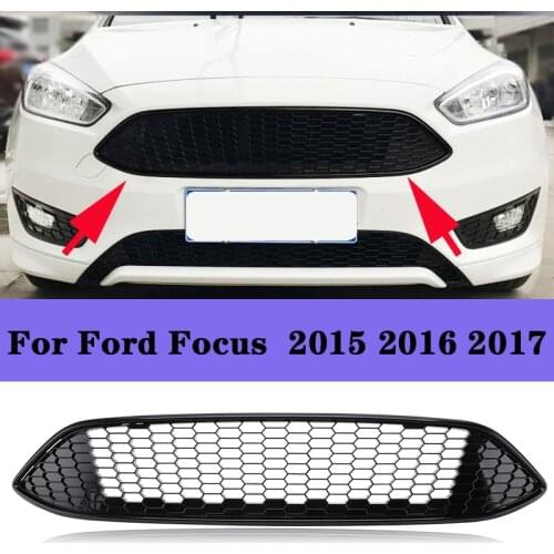 Black Car Front Bumper Honeycomb Mesh Centre Grill Panel Grille Grill Fit For Ford Focus 2015-2017