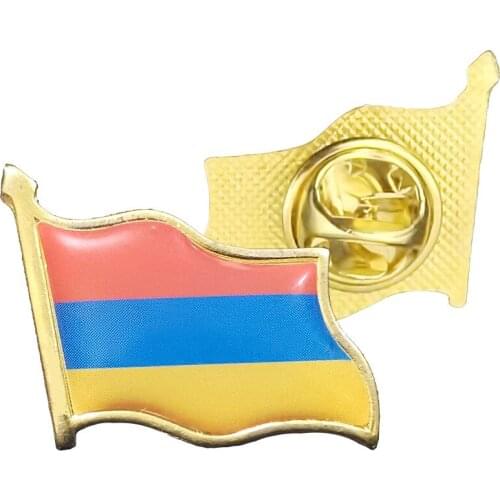 Asian Armenian Flag Lapel Pins Gold Plated Color Enamel Patriotism Badge/Brooches Souvenir Gifts