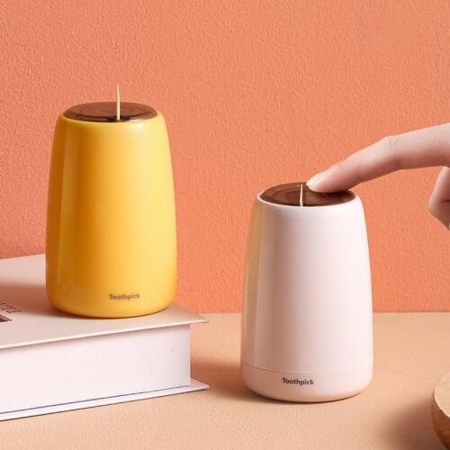 Creative Toothpick Box Automatic High-end Household Push Pop-up Toothpick Box Living Room Dining Room Toothpick Jar