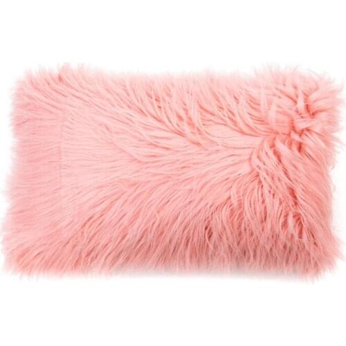 M V Rectangle Posh Style Long Plush Decorative Pillowcase Throw Pillow Cover Cushion Case Waist Pillowcase 20 x12 Inches