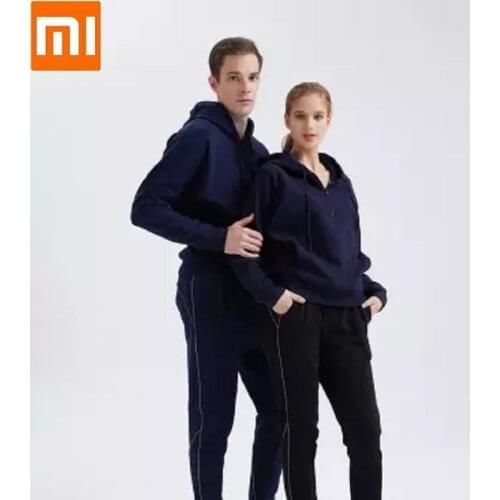 Xiaomi Fashion man woman Plus velvet Leisure Sweatshirt pants soft Thick and warm Fitness Running Sportswear Long-sleeved suit