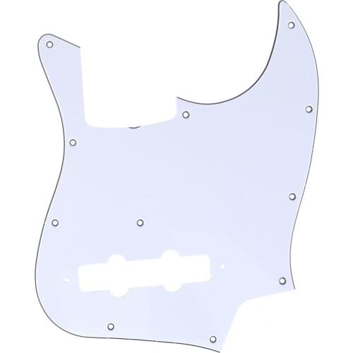 Musiclily Pro 11-Hole J Bass Pickguard for JPN Fender Japan 4-String Jazz Bass, 3Ply White