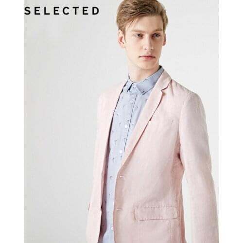 SELECTED Mens Cotton and Linen Slim Fit Suit Jacket| 419208512