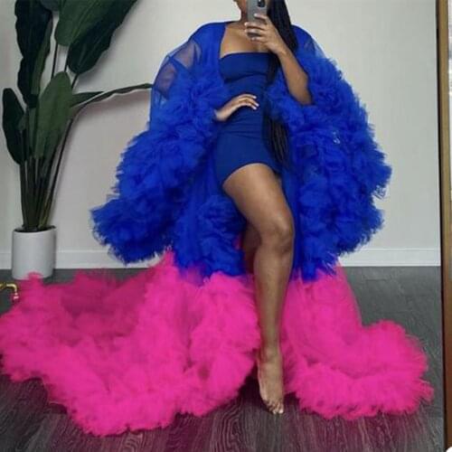 New Design Maternity Bathrobe Tiered Ruffles Long Sleeve Custom Made Pregnant Women Pajamas Photo Shoot Party Lingerie Gown