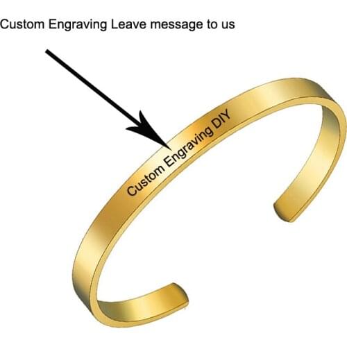 Custom Engraving Bangle For Women Girl Personalized DIY Bracelet Inspirational Friends Jewelry Gift Engraved You Are The Best