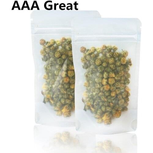 AAA Great 100Pcs/Lot Food Storage Package Pouches Zip Lock Stand Up Matte Clear Ziplock Plastic Thick Tea Candy Bags Cake Bread