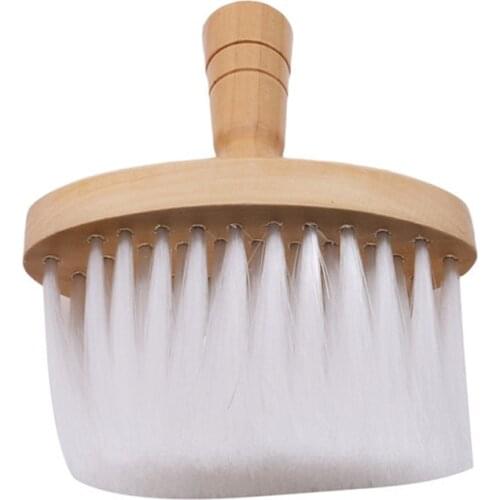 Professional Wooden Handle Hair Cutting Hairdressing Stylist Salon Care Neck Duster Clean Broken Hair Brush Barbers Tools 1PC