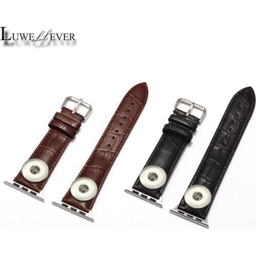 New Strap For Apple Watch Band Genuine Leather Loop 42mm 38mm Watchband For Iwatch 44mm 40mm Fit 18mm Snap Button Bracelet Belt