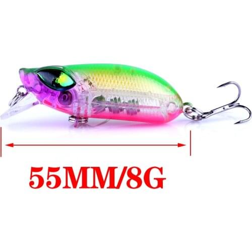 55mm/8g New Culter Alburnus Weever ABS Plastic Fishing Lure Slowly Sinking Wobbler Hard Crankbait 8# Hook Minnow Fishing Lure