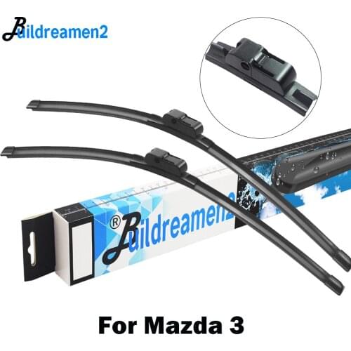 Buildreamen2 For 2003-2018 Mazda 3 Car Wiper Blade Auto Frameless Rubber Windscreen Wiper