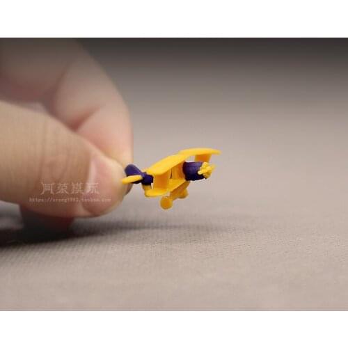 Mini Q Version Vintage Biplane Miniature Accessories Decoration WW2 Aircraft Fighter Action Figure Figurine Model Ornaments Toys