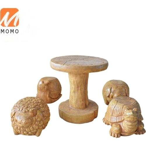 Wood Carving Design Lovely Anima Stool Party Kids Table and Chairs High Quality and Durable