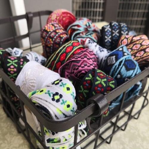 MIXED 5/8 INCH Flower And Geometry Handmade Woven Jacquard Ribbon lace DIY clothes border hairpin Accessories