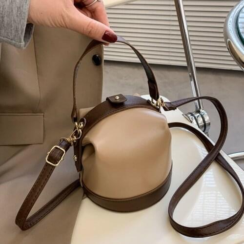 Female Bucket Handbag Totes Simple Vintage Pu Leather Composite Bags For Women Casual Large Capacity Messenger Bags