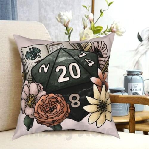 Master D20-Tabletop Gaming Dice Pillow Case Printed Home Soft DIY Pillow cover D20 Dnd And Tabletop Gaming Dice Feminine