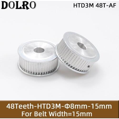 1pc HTD3M-48T Timing Pulley AF Shape Bore8/10/12/14/15mm Aluminum Synchronous pulley wheel Slot Width 15mm For 3M Belt 3mm Pitch