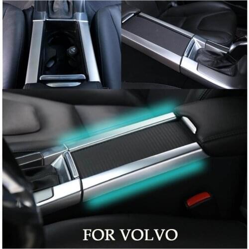 100% New Stainless Steel Trim controls the armrest storage box dedicated to refit For Volvo S60L XC60 S60 V60 2pcs sliver