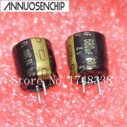 100PCS High frequency 4V 680UF 8X8mm Aluminum electrolytic 680uF 4V 8*8mm 105C capacitors