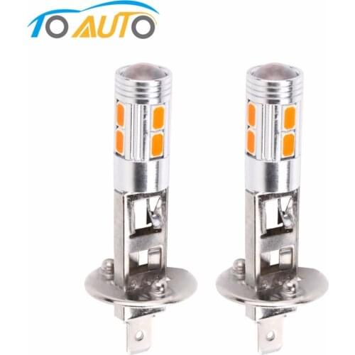 2Pcs cars Yellow Lights H1 Led Bulbs High Power 10 LED 5630 SMD Auto Bulb H1 Car Light 12V Fog Signal Turn Light Lamp