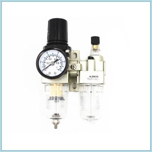 AC2010-02 1/4" SMC manual drain type compressing air filter pneumatic gas source processor two joint oil-water separator