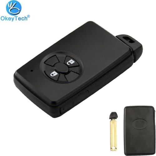 OkeyTech 2 Button Smart Key Shell for Toyota Camry Corolla Land Cruiser with Insert Uncut Blade Fob Auto Key Case Accessories