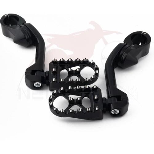 32mm 1.2 5in LONG Motorcycle Highway Foot Pegs Clamp Engine Crash Bar Engine Guard Footrest For Harley Honda Suzuki Custom