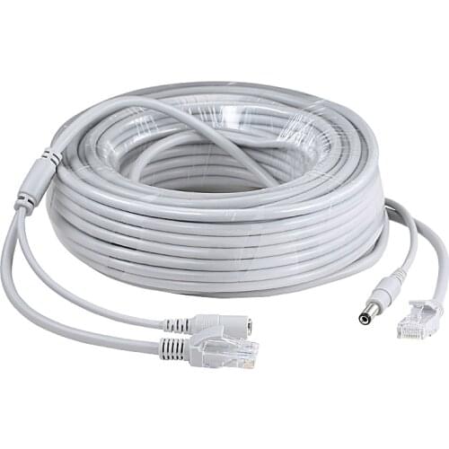5M/10M/20M/30M Ethernet CCTV Cable RJ45 + DC Power Connector RJ45 Cable Cat5 Network LAN Cord For IP Cameras NVR System