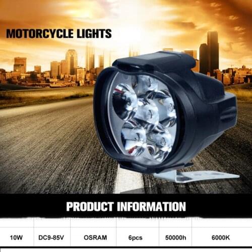 1/2Pcs Motorcycles Headlight 6500k White Super Bright 6 LED Working Spot Light Motorbike Fog Lamp 1200LM LED Scooters Spot