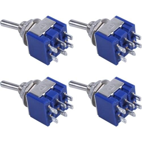 GTBL AC 3A 250V 6A 125V DPDT 3 Way ON/Off/ON Latching Toggle Switches 3pcs
