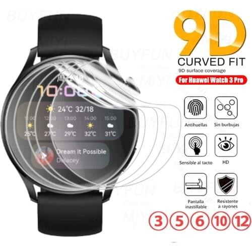 3-12PCS 9D Curved Hydrogel Film For Huawei Watch 3 Pro Smartwatch Screen Protector Not Glass On Hauwei GT2 Pro 42MM GT 46MM GT2E