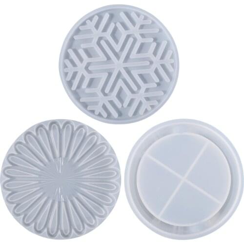 K3ND Coaster Epoxy Resin Mold Round Cup Mat Storage Box Silicone Mould DIY Crafts Ornaments Home Decorations Casting Tool