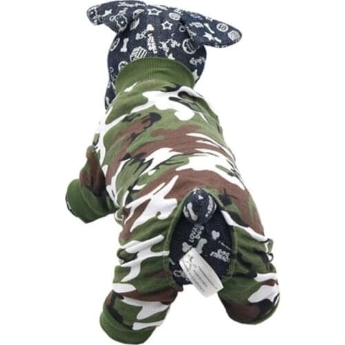 Pet Dog Camouflage Jumpsuit Overalls Poodle Bichon Pug Clothes Spring Autumn Dog Clothing Pet Apparel Outfits Pet Products