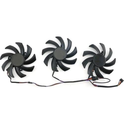 3 Set Cooling Fans Radiator Cooler Heat Sink for Sapphire R9 380 390 Monster Hunter Black Diamond Edition R9 390X Super Platinum