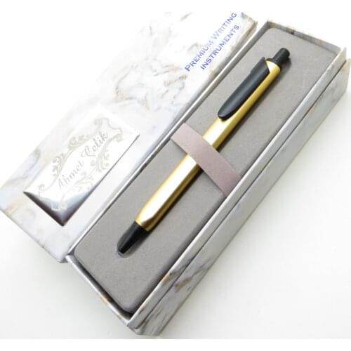 Wings Marble T604 Yellow Ballpoint Pen | İsme Special Pen | Gift Pen