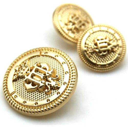 12PCs Metal Sewing Buttons Scrapbooking Round Gold One Hole British style 15mm 18mm 20mm Dia. Costura Botones decorate