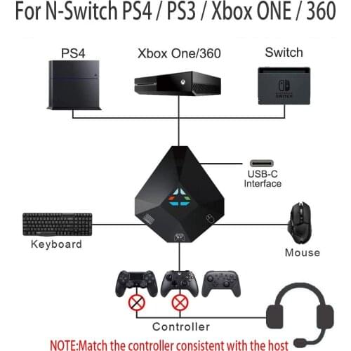Multifunction NS-Switch Keyboard and Mouse Converter Keyboard and Mouse Adapter Supports N-Switch PS4 / PS3 / Xbox ONE / 360
