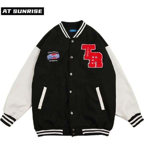 Hip Hop Splicing Bomber Jacket Men Streetwear Raglan Sleeve Towel embroidery Baseball Jacket Coat Harajuku Cotton Jacket Outwear