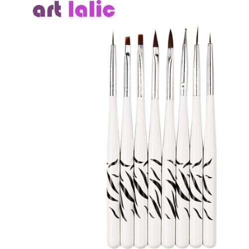 Set 8pcs UV Gel Nail Art Brush 8 Design Dotting Painting Drawing Liner Fin Polish Pen Tools Tips Manicure DIY Kit