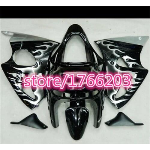 Fairing for KAWASAKI ZX 6R 98 99 ZX 6R 636 98 99 NINJA ZX-6R 98 99 ABS White black Flame Motorcycle fairing kits